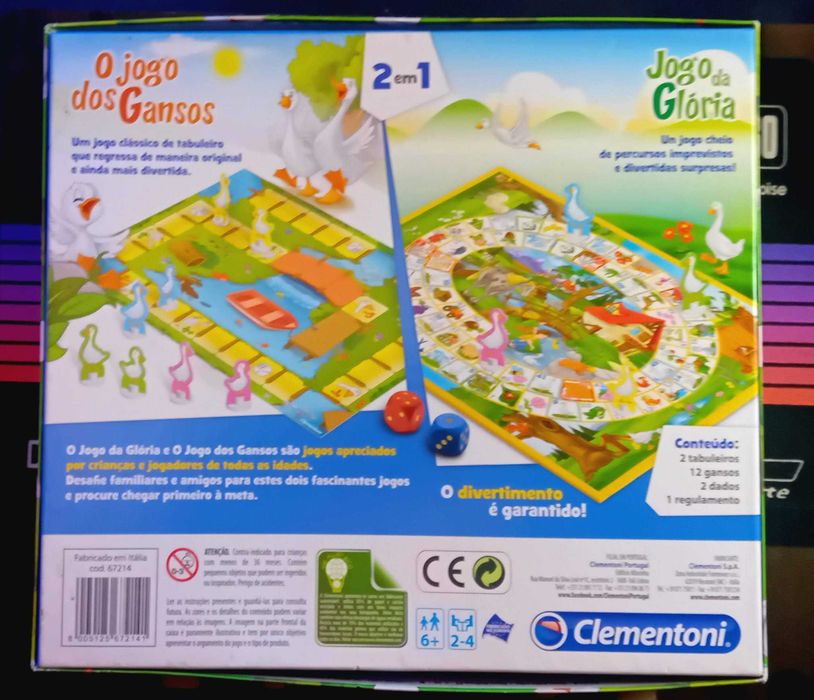 Jogo dos Gansos/Jogo da Glória -Clementoni - Estado Excelente