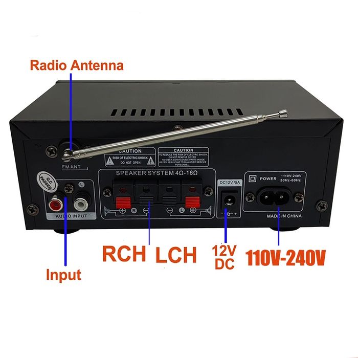 Amplituner wzmacniacz stereo Bluetooth radio AK45 40W