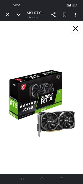 Msi GeForce RTX 3050 Ventus 2x XS OC 8Gb