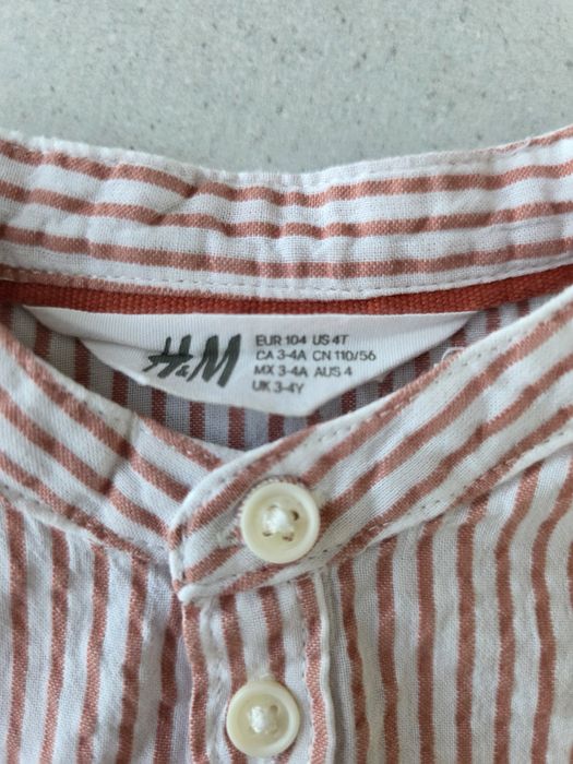 Koszula długi rękaw H&M na stójce 104 stójka