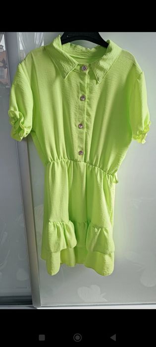 Sukienka seledynowa dla dziewczynki 122