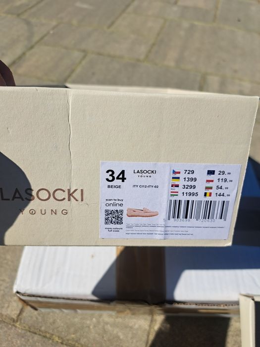 Mokasyny beżowe Lasocki rozmiar 34