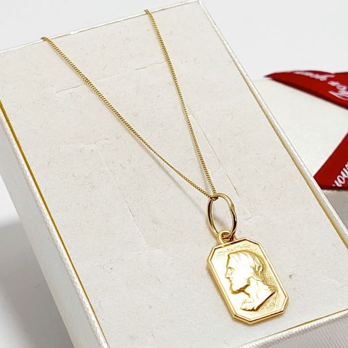 Łańcuszek +medalik złoto 585 komunia