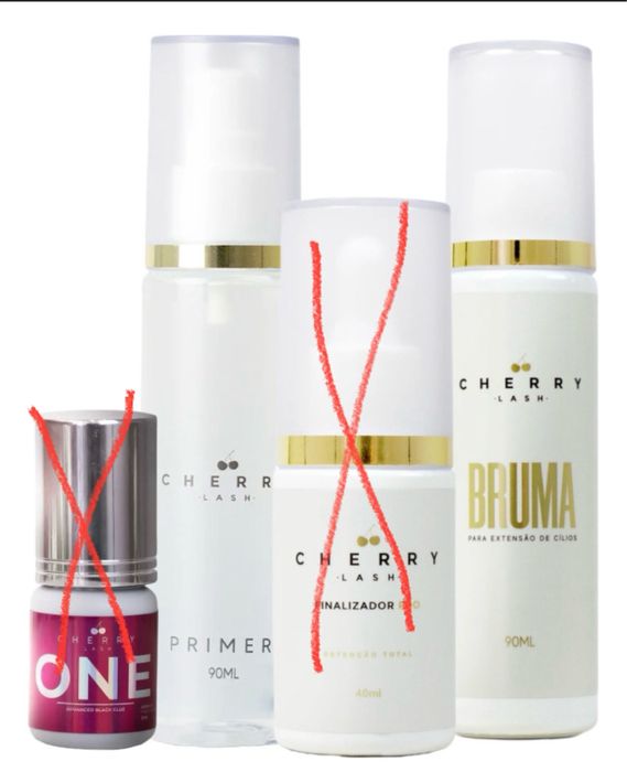 Kit Retenção Total E Cola One Cherry Lash Extensão De Cílios/ Pestanas