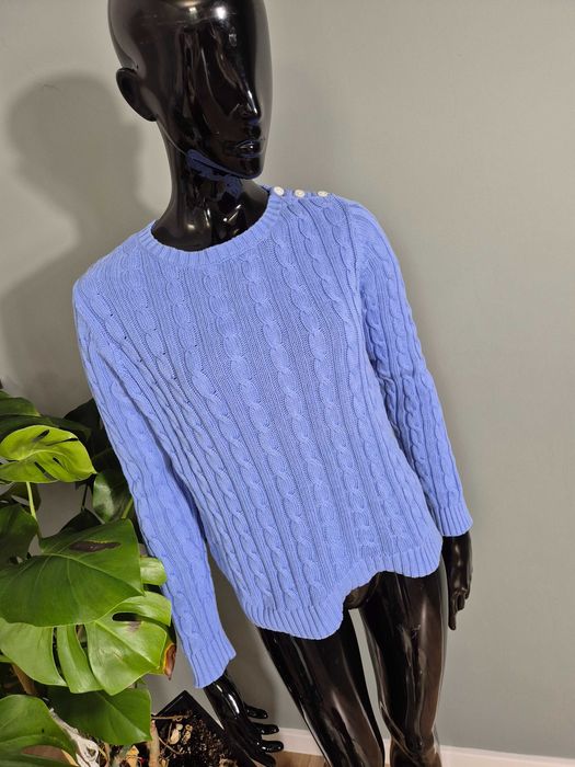 Sweter damski niebieski oryginalny markowy Land's End S 36