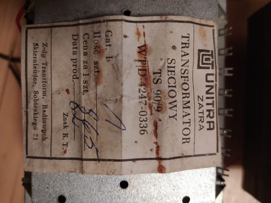 UNITRA ZATRA TS 90/9 transformator 6V 16V 36V 2x16V PRL