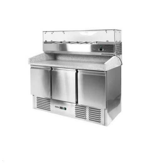 Stół chłodniczy do pizzy z nadstawką 3-drzwiowy Yato 05305