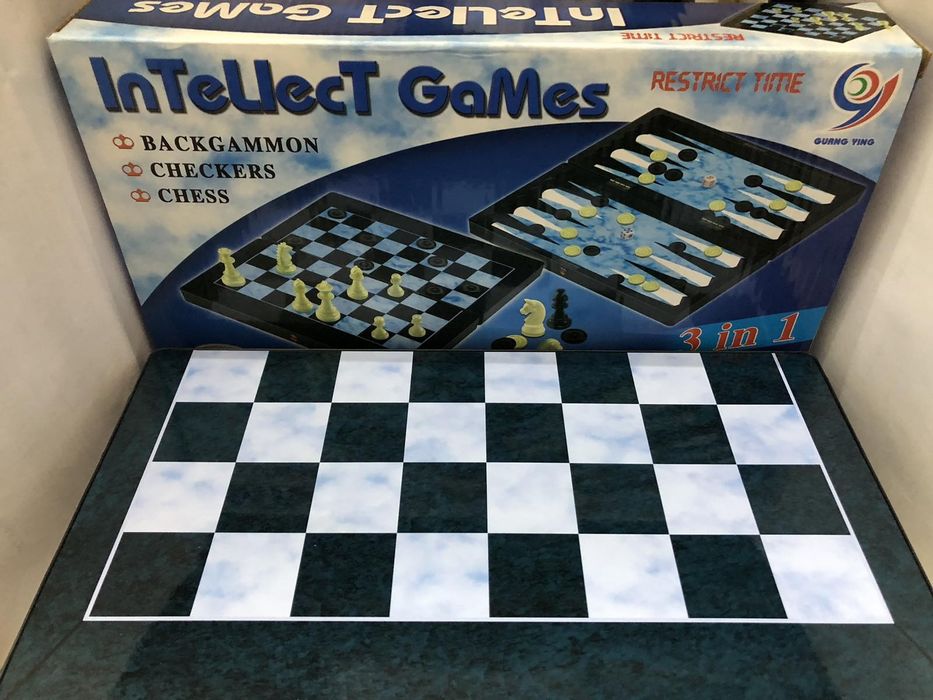 Шахматы, шахи, шашки, нарды, набор 3 в 1, 8899 MC 1178, новий