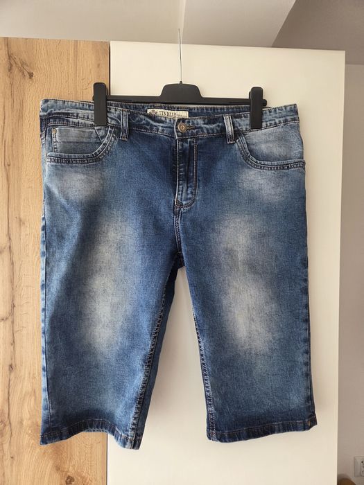Krótkie spodenki shorty męskie jeansowe na lato XL 42 elastyczne
