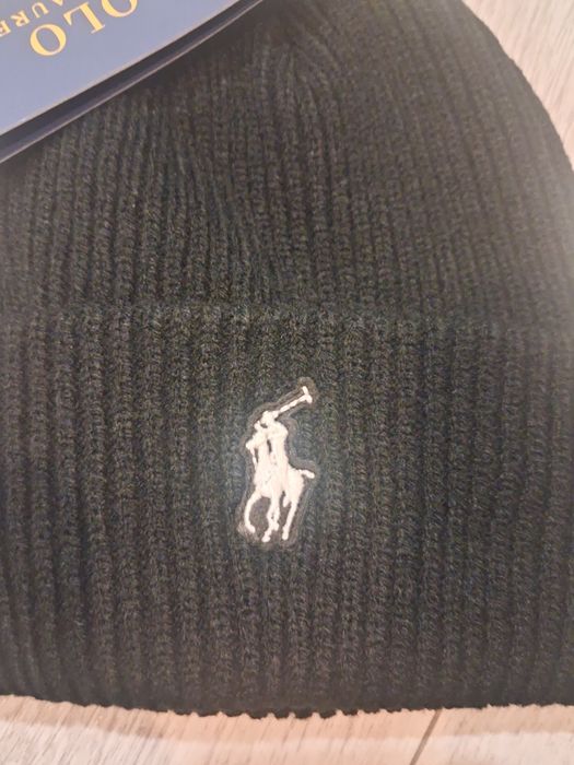 Czarna czapka ralph lauren