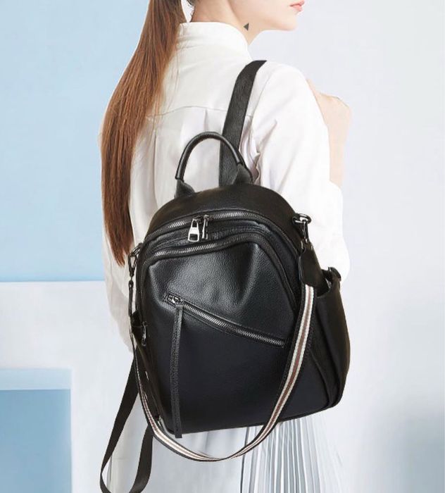 Шкіряний жіночий рюкзак-сумка, Кожаный женский рюкзак