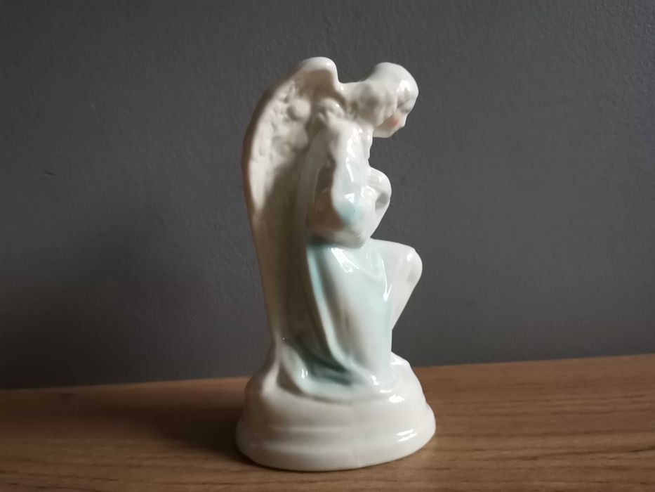 Stara figurka Anioł Śląski porcelana Jan Jezela Katowice PRL - unikat