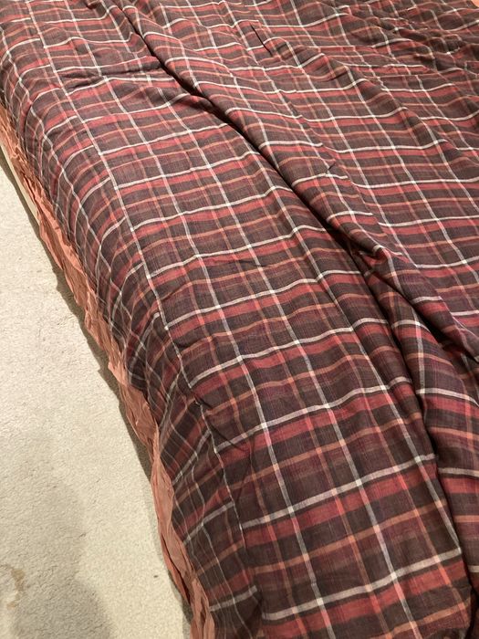 Par de Colchas linho,  xadrês, forro algodão-NOVAS