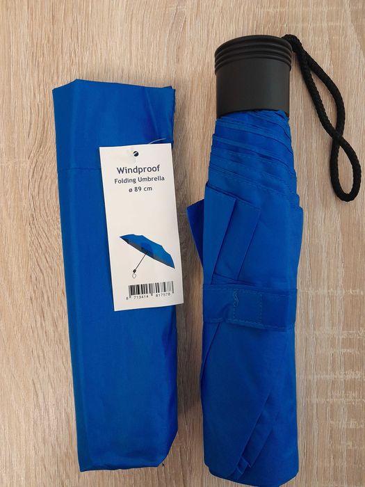 Nowy mini parasol półautomatyczny_Windproof_Umbrella_89 cm, niebieski