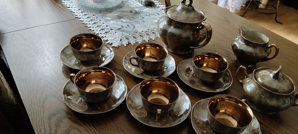 Serwis kawowy porcelana stary zestaw w idealnym stanie