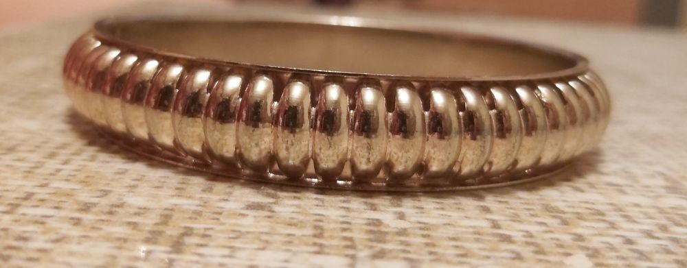 Złota bransoletka bransoleta koło twarda szeroka damska