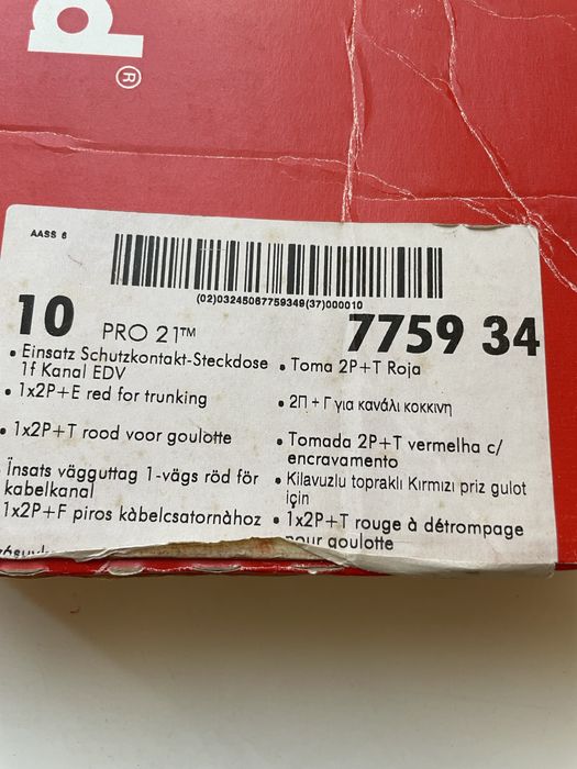 Legrand Galea - Tomada 2P+T c/ encravamento Vermelha64552777175427124