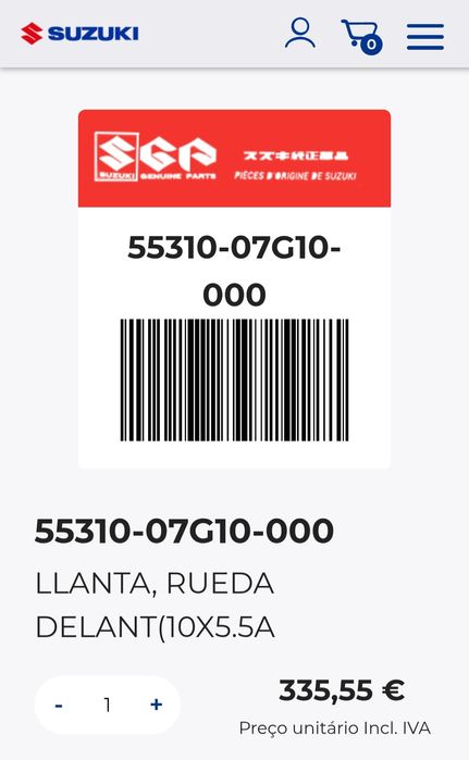 Jantes Suzuki LTZ 400 ORIGINAIS 50e cada