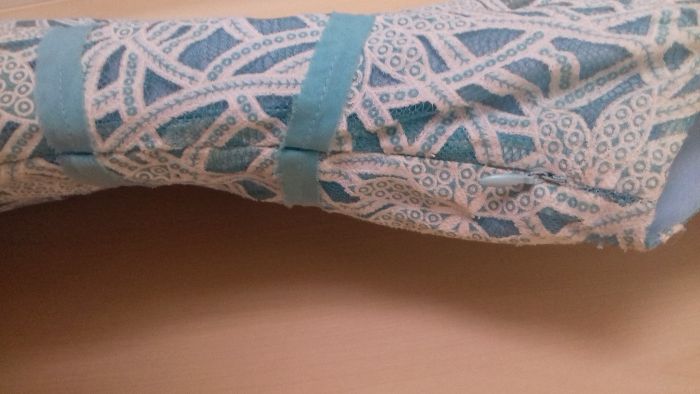 Vestido Dandara azul e branco M