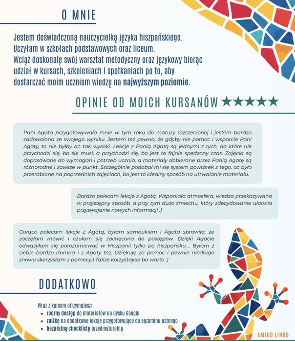 Korepetycje online hiszpański dla młodzieży i dorosłych | MATURA