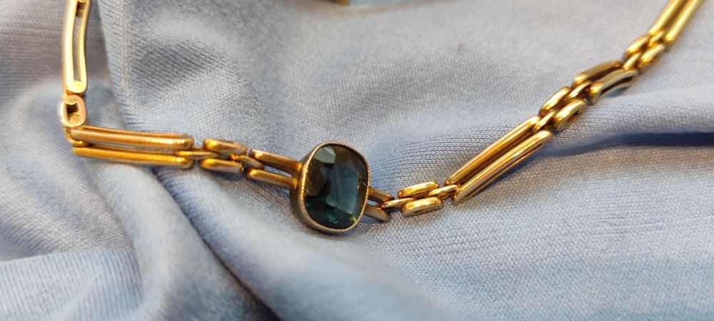 Старинный Золотой браслет 56пр. С сапфиром