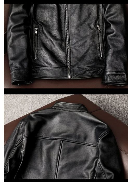 Шкіряна куртка теляча стильна чоловіча з коміром стійкою Дніпро.