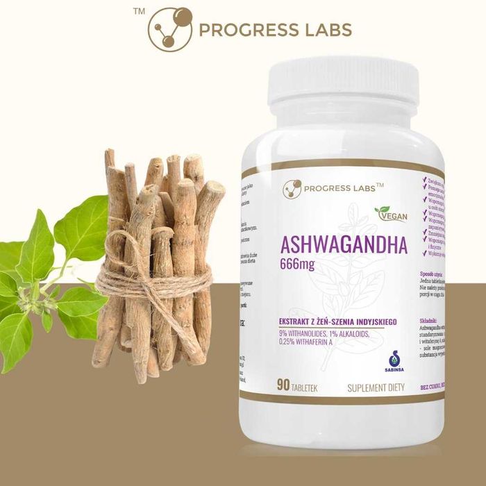 Progress Labs ASHWAGANDHA EXTRACT 666 mg | 90 капсул | Ашваганда 9%