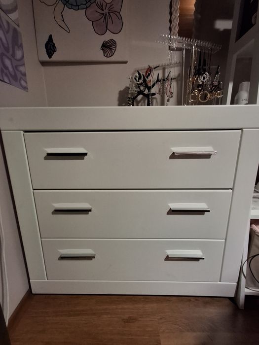 Zestaw (sprzedam osobno)Szafa regał komoda Forte meble Snow