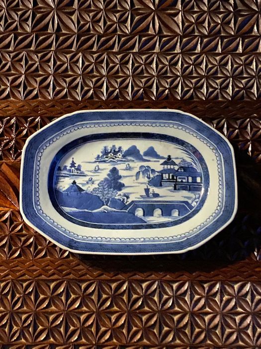Travessa porcelana Chinesa séc XVIII Original 25 cm
