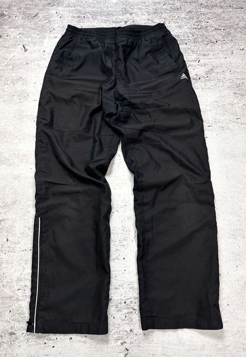 Spodnie dresowe ADIDAS szerokie dresy ortalion męskie czarne r. M