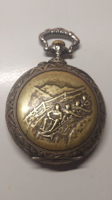 Антикварные карманные часы Doxa Lonville «Бобслей» (Швейцария)