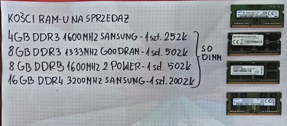 Pamięć RAM DD3 oraz DD4