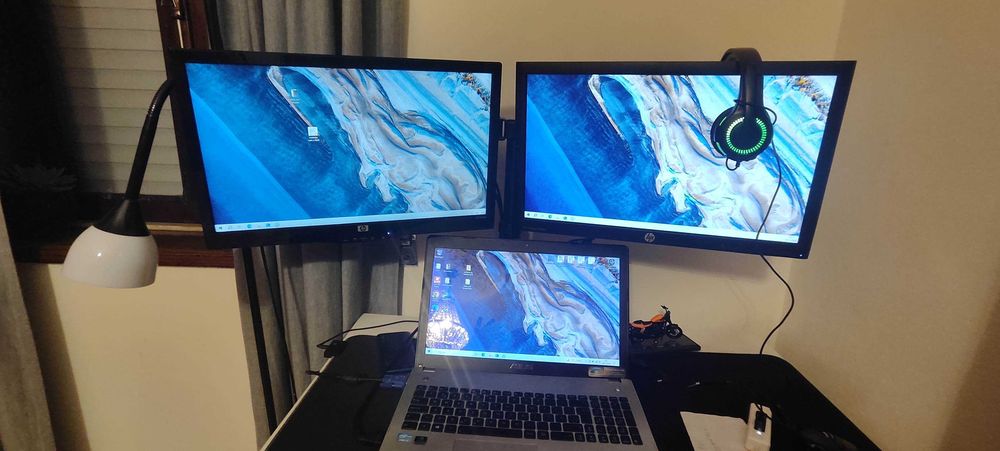 Suporte para 2 monitor +1 monitor Hp
