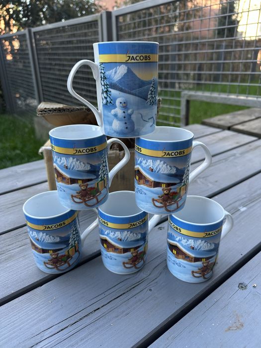 6szt kubkow swiatecznych edycja 16 jacobs porcelanowe zestaw komplet