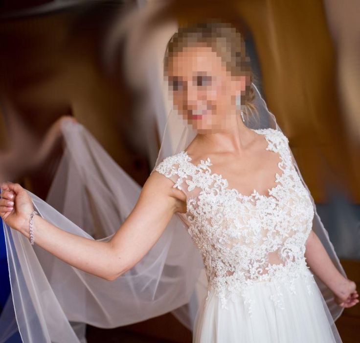 Suknia ślubna koronka tiul Place for Dress 36 34