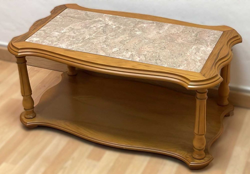 mesa de centro com tampo em marmore