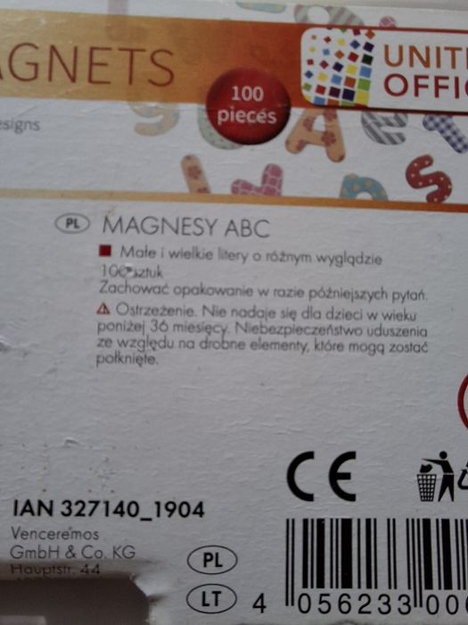 Literki magnetyczne Alfabet na lodówkę 100 szt.