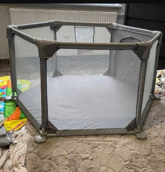 Манеж дитячий сірий круглий