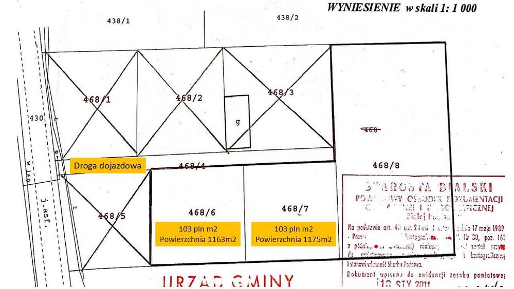 Działka budowlana Kaliłów gm. Biała Podlaska pięknie położona 1263 m² - Więcej
