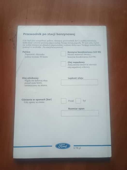 Książka Ford escordi instrukcja obsługi