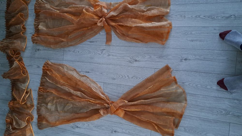 Firanki zasłonki pomarańczowe 80x135 cm