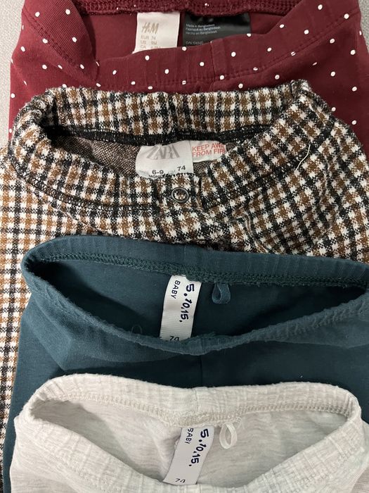 Spodnie legginsy dziewczęce Zara, 5.10.15. , H&M roz.74