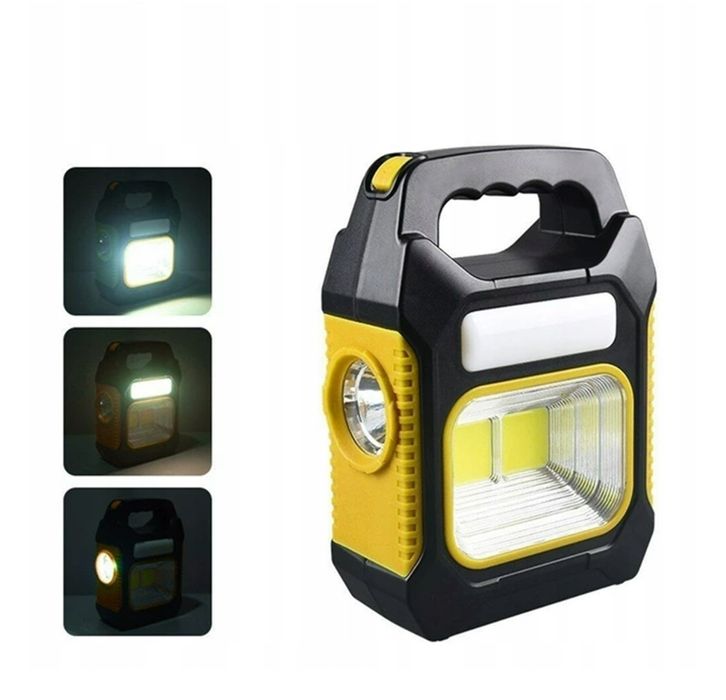 Lampa solarna led przenośna latarka halogen z akumulatorem warsztatowa