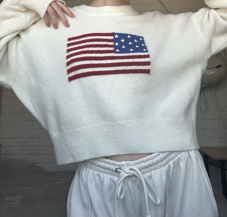 Білий светр Primark з прапором США