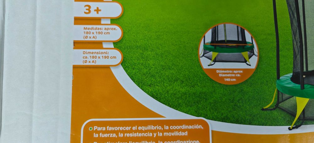 Trampolim 1,4m diâmetro máximo 25kg para criança