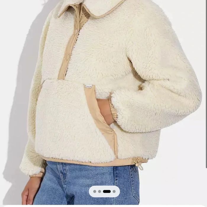 анорак Coach Sherpa Pull Over In Recycled Polyester тоді плюшева куртка хс