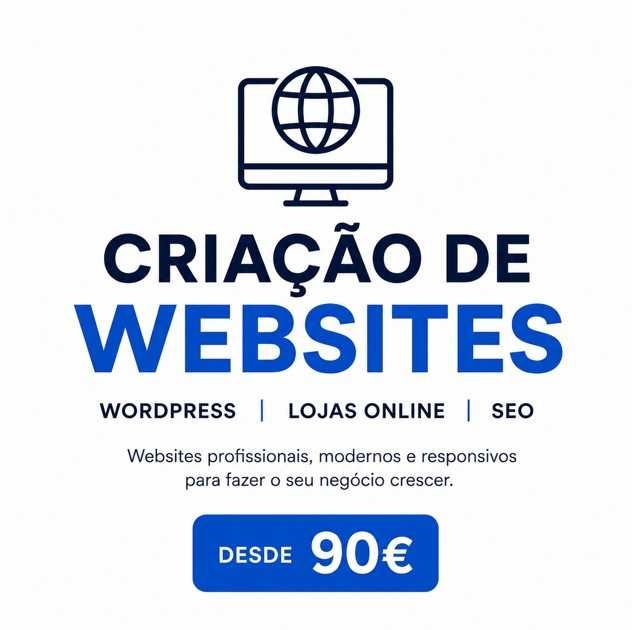 Criação de Websites WordPress | Lojas Online | Desde 90€