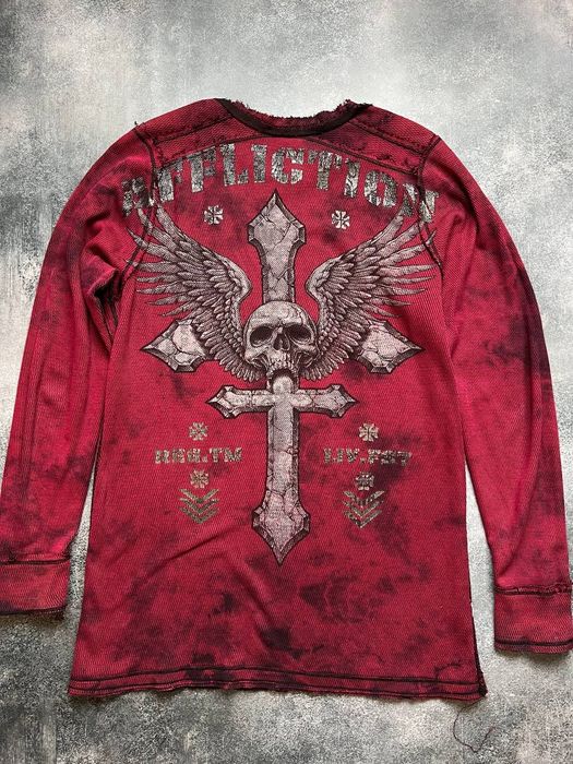 Оригінал Affliction теплий двосторонній лонг кофта sk8 y2k affliction