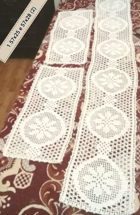 Barras em croché. Colcha. Naprons