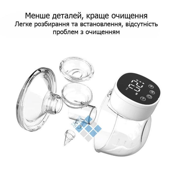 Молоковідсмоктувач електричний тихий з ефектом масажу Hands Free 3 режими 800 мАг 180 мл Білий